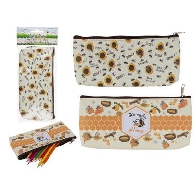pencil case, bee with zipper,