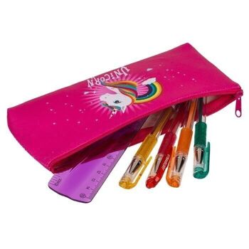 Trousse à crayons, licorne, avec fermeture éclair, 4