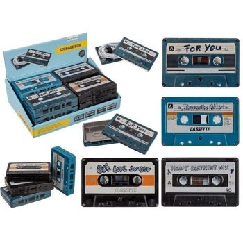 boîte de rangement en métal, cassette de musique, 1