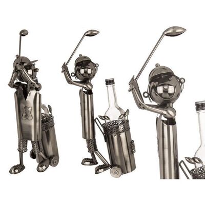 Portabotellas de metal Golfista Aprox 42cm x 26cm