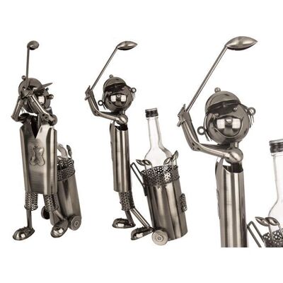 Metal Bottle Cage Golfer Approx 42cm x 26cm