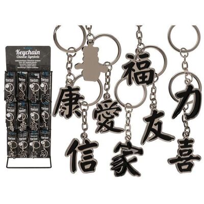 metal keychain, Chinese symbols,