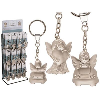 Porte-clés en métal, ange gardien, environ 5 cm