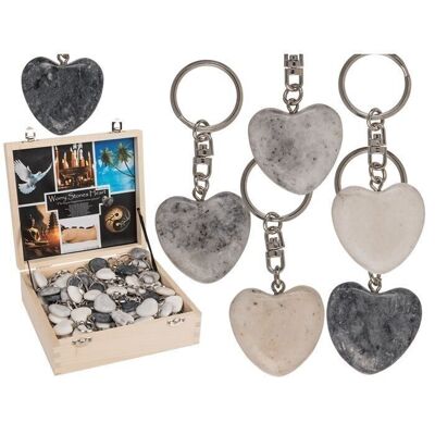 Metal key ring, Worry Hearts, approx. 3 cm,