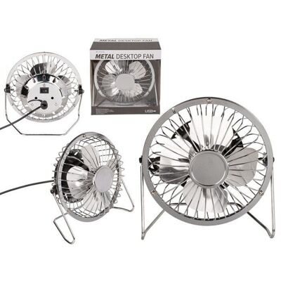 metal table fan, chrome,