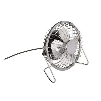 ventilateur de table en métal, chrome, 4