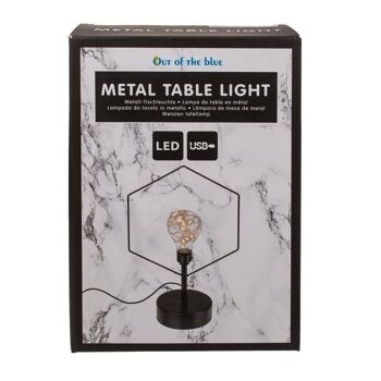 lampe de table en métal, hexagone, 2