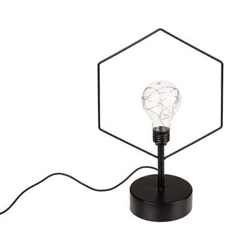 lampe de table en métal, hexagone, 4