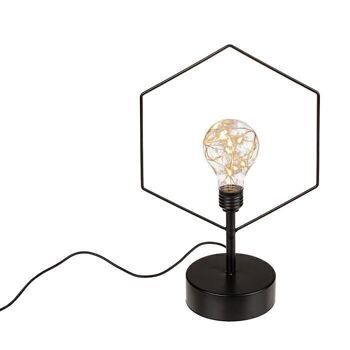 lampe de table en métal, hexagone, 5