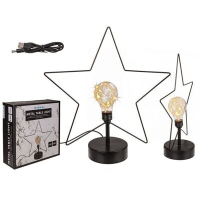 metal table lamp, star,