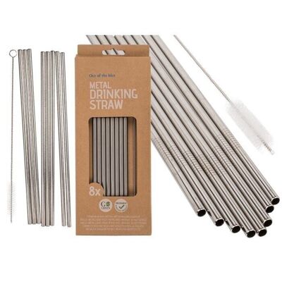 metal drinking straw with cleaning brush,