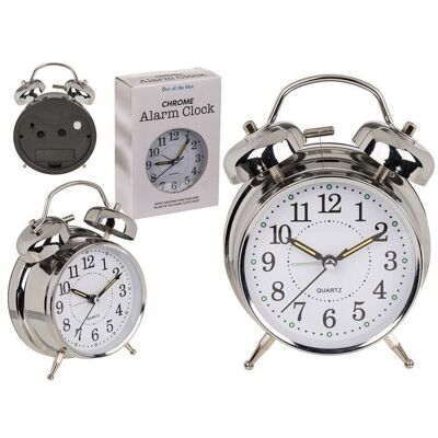 Reloj despertador de metal, 17 x 11 cm