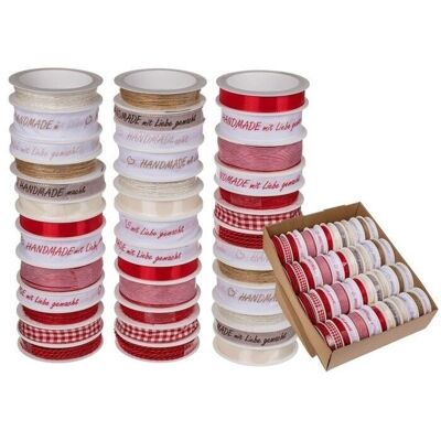 Natural, Red & Cream Ribbon,