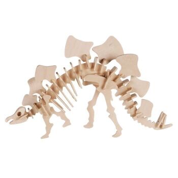 Puzzle 3D en bois naturel, squelette de dinosaure I, 5