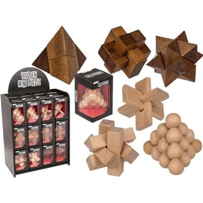 puzzle en bois naturel, environ 4,5 x 4,5 cm,