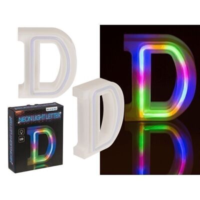 Neon light letter, D, height: 16 cm,