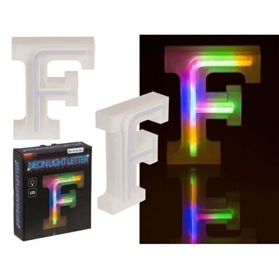Neon light letter, F, height: 16 cm,