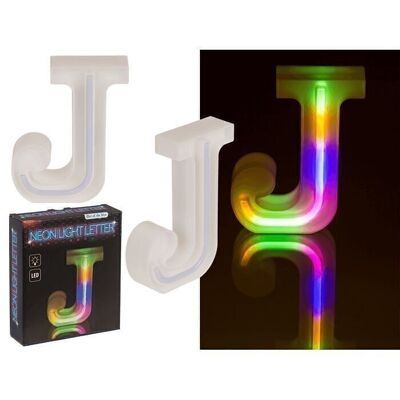 Neon light letter, J, height: 16 cm,