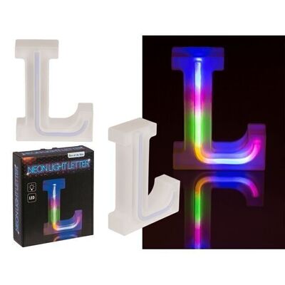 Lettre lumineuse au néon, L, hauteur : 16 cm,