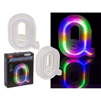 Neon light letter, Q, height: 16 cm,
