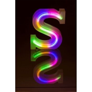 Lettre lumineuse au néon, S, hauteur : 16 cm, 5