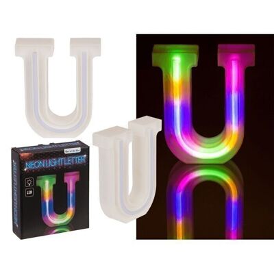 Neon light letter, U, height: 16 cm,