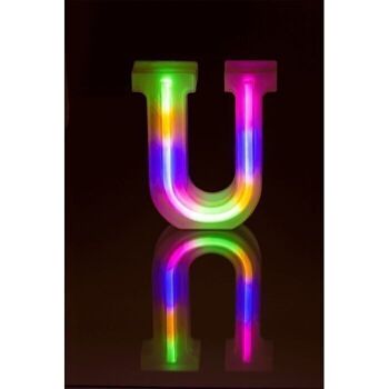 Lettre lumineuse au néon, U, hauteur : 16 cm, 5