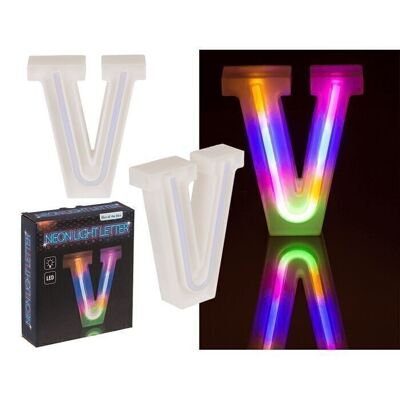 Neon light letter, V, height: 16 cm,