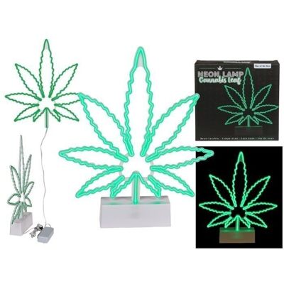 Neon light, Cannabis Leaf, H: approx. 31 x 26 cm,