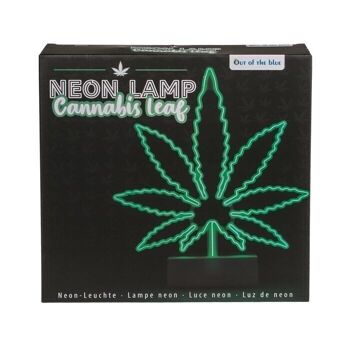 Néon, Feuille de Cannabis, H : environ 31 x 26 cm, 2