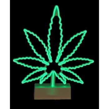 Néon, Feuille de Cannabis, H : environ 31 x 26 cm, 4