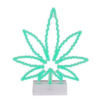 Néon, Feuille de Cannabis, H : environ 31 x 26 cm, 5