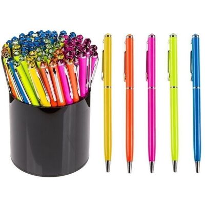 Neon colored metal ballpoint pen