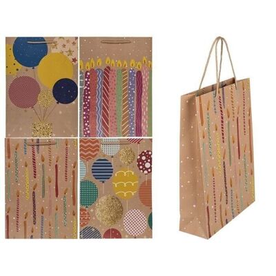 Sac cadeau en papier, ballons et bougies,2