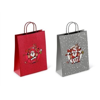 Sac cadeau en papier, Crazy Santa,