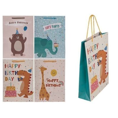 Paper gift bag, birthday animals, 2nd