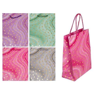 Paper gift bag, golden dots,