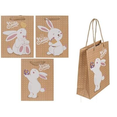 Sac cadeau en papier, lapin, 18 x 8 x 23 cm,