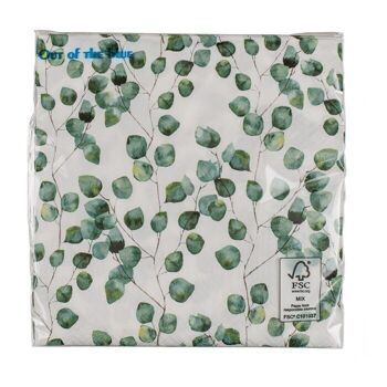 serviettes en papier, feuilles d'eucalyptus, 4