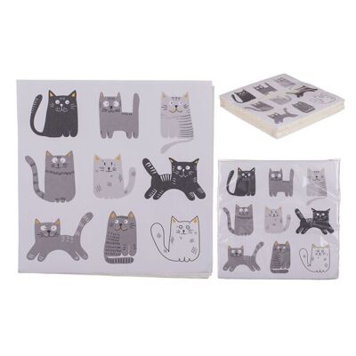 Tovaglioli di carta, Funny Kitties, circa 33 x 33 cm,