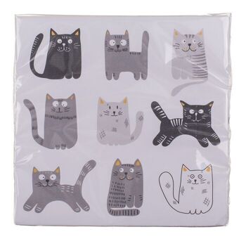 Serviettes en papier, Funny Kitties, environ 33 x 33 cm, 2