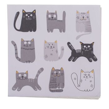 Serviettes en papier, Funny Kitties, environ 33 x 33 cm, 3