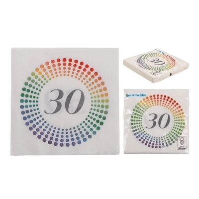 paper napkins, birthday - 30,