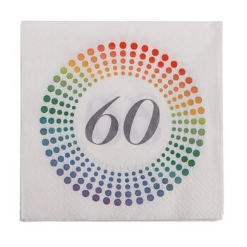 serviettes en papier, anniversaire - 60 ans, 5