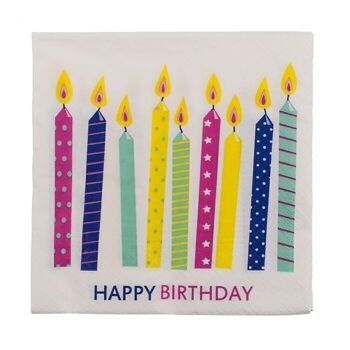 serviettes en papier, bougies d'anniversaire, 2