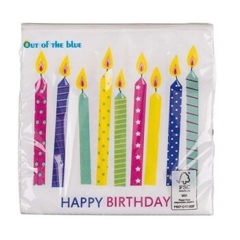 serviettes en papier, bougies d'anniversaire, 4