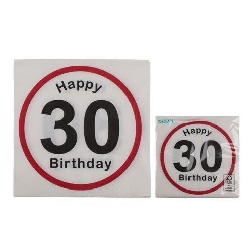 Papier-Servietten, Happy Birthday - 30,