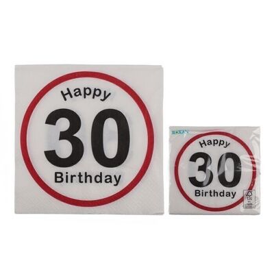 Paper napkins, Happy Birthday - 30,