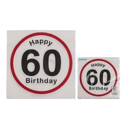 Papier-Servietten, Happy Birthday - 60,