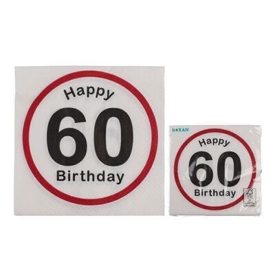 servilletas de papel, feliz cumpleaños - 60,